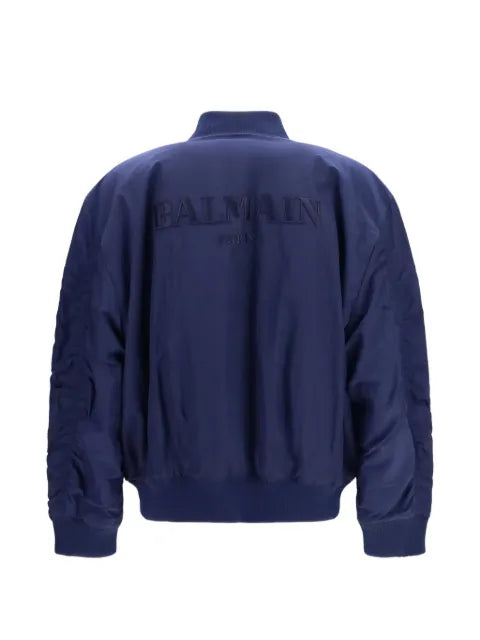 Balmain logo-embroidered bomber jacket