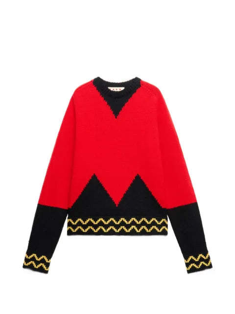 Marni jacquard-print relaxed-fit sweater