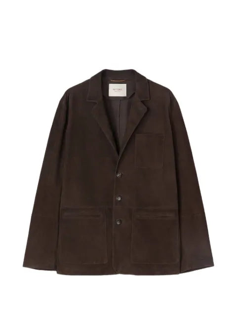 RETORI suede single-breasted blazer