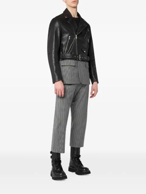 Moschino unstructured nappa-leather biker jacket
