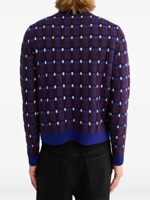 Jil Sander checked intarsia-knit sweater
