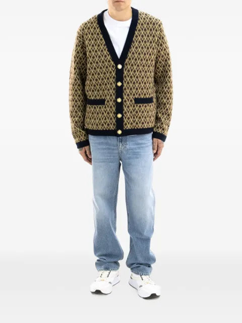 Valentino Garavani Wool Cardigan With Toute La V Pattern
