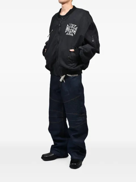N.HOOLYWOOD reversible logo-print bomber jacket