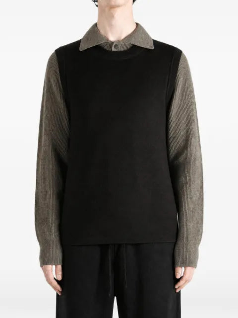MM6 Maison Margiela layered-effect ribbed-sleeve sweater