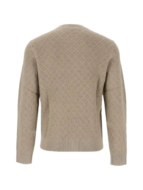 Emporio Armani diamond-pattern crew-neck sweater