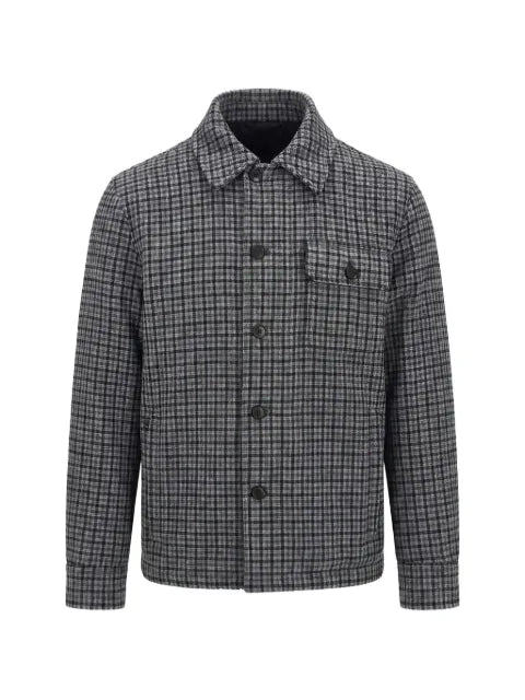 Moncler check-pattern button-up jacket