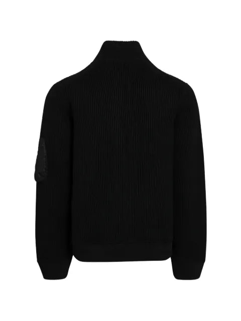 sacai ribbed-knit zip-up sweater