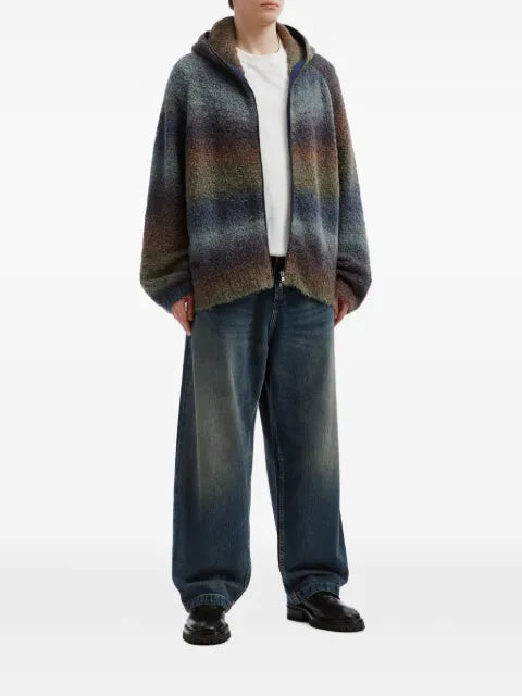 izzue gradient-effect zip-up hoodie