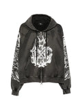 THUG CLUB graphic-print zip-up hoodie