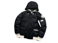Canada Goose Black & White Contrast-Trim Hooded Bomber Jacket