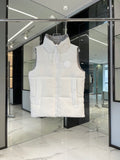 White Stand-Collar Quilted Puffer Vest