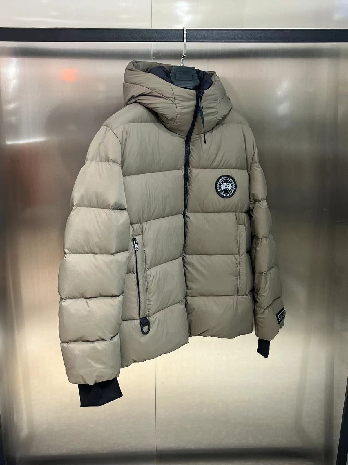 Canada Goose Khaki Hooded Quilted Puffer Jacket