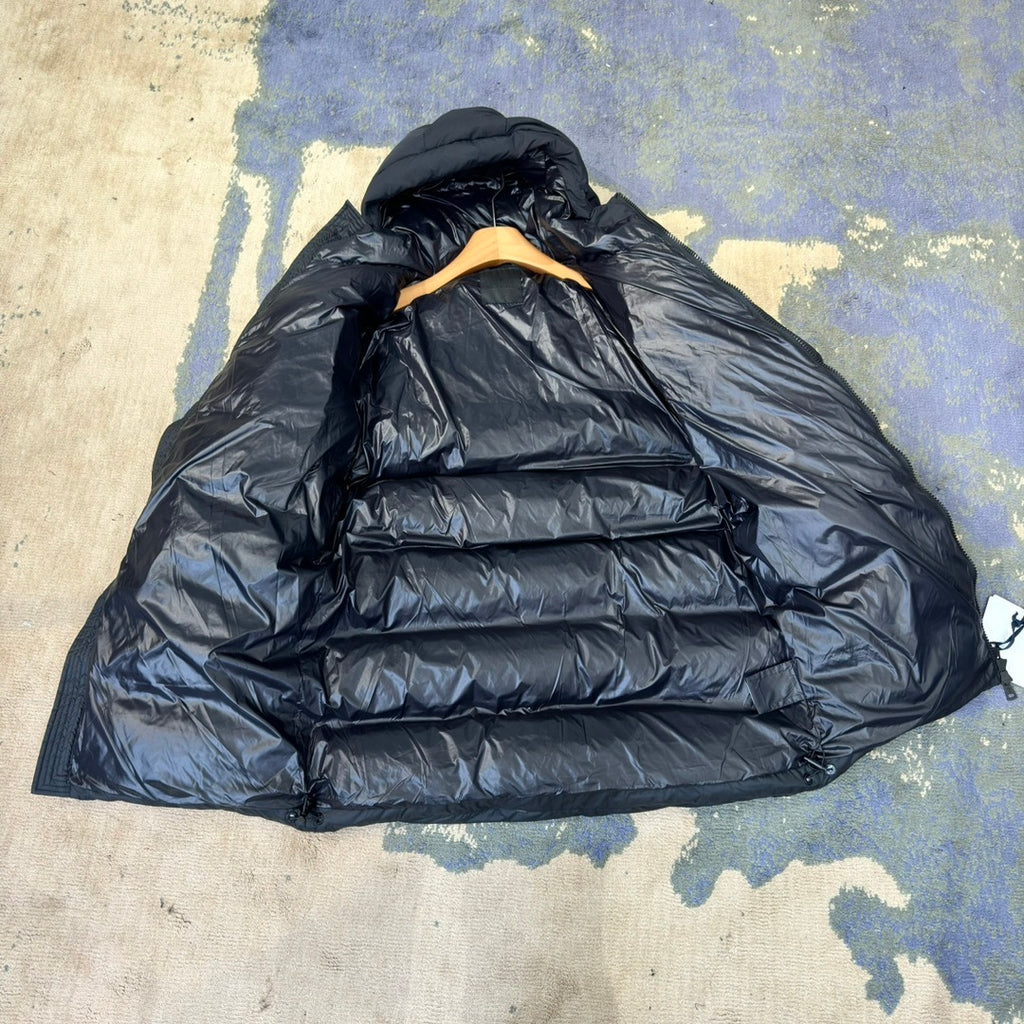 Moncler Dark Navy Long Hooded Puffer Coat