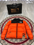 The North Face Men's Orange & Black Colorblock Puffer Jacket