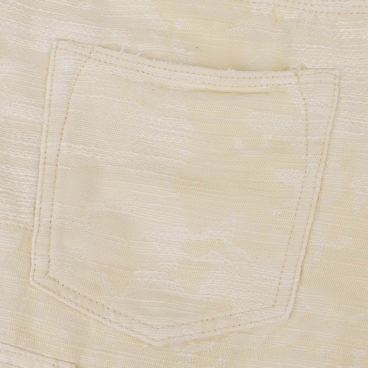 Antique White Jacquard Cargo Shorts