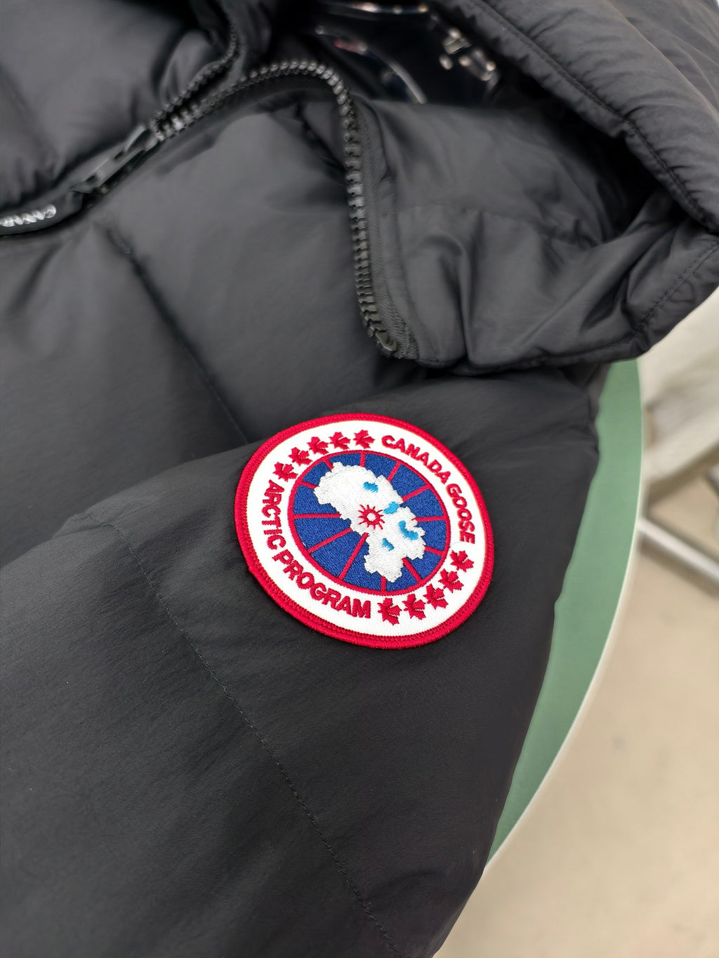 Canada Goose Black High-Collar Hooded Puffer Jacket