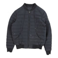 Dark Charcoal Quilted Zip-Up Bomber Jacket