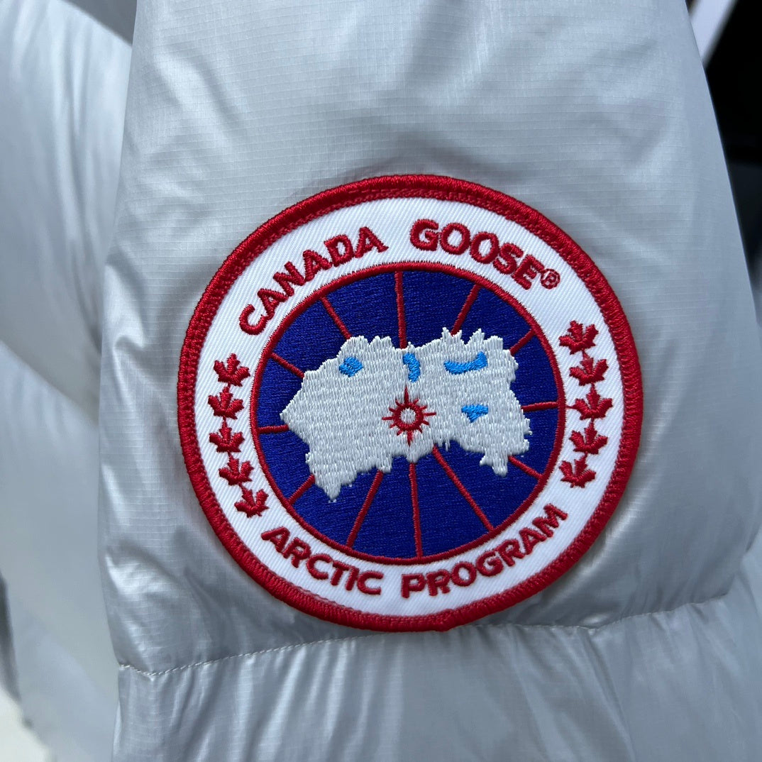 Canada Goose Silver Grey Hooded Puffer Jacket