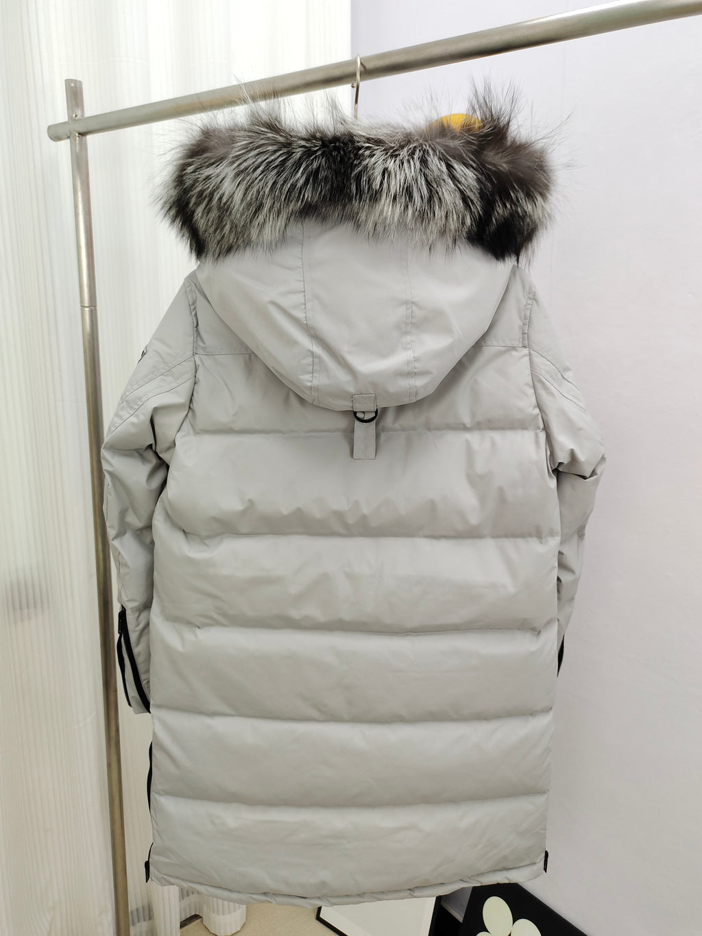 Moose Knuckles Long Hooded Puffer Parka with Plush-Look Trim