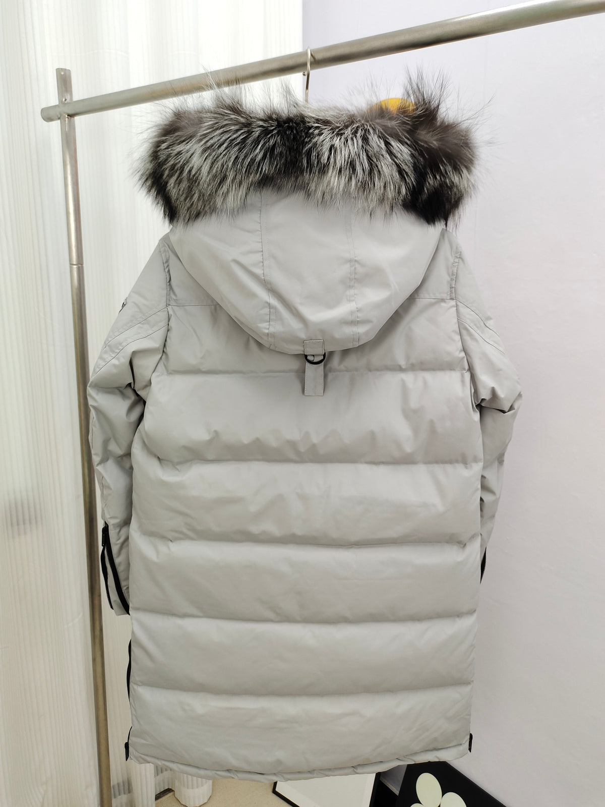 Moose Knuckles Long Hooded Puffer Parka with Plush-Look Trim