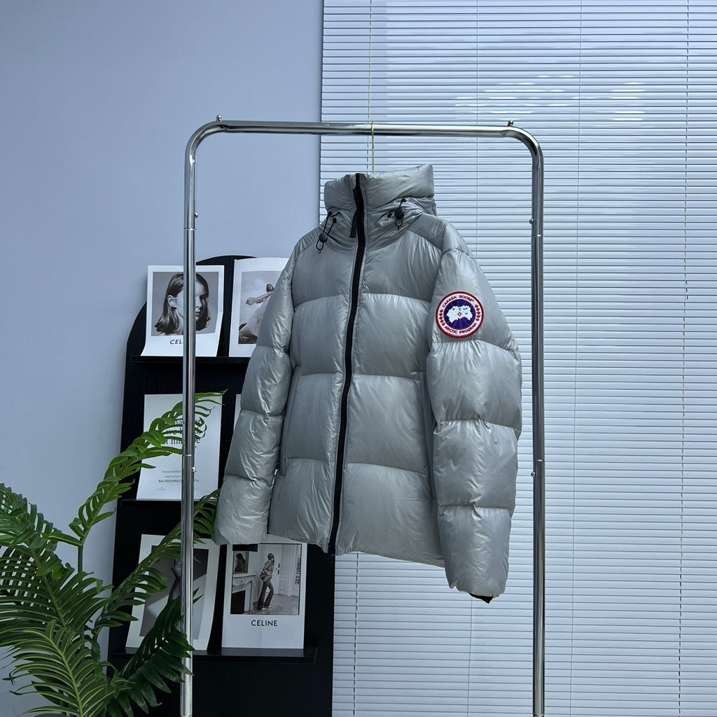 Canada Goose Silver Grey Hooded Puffer Jacket