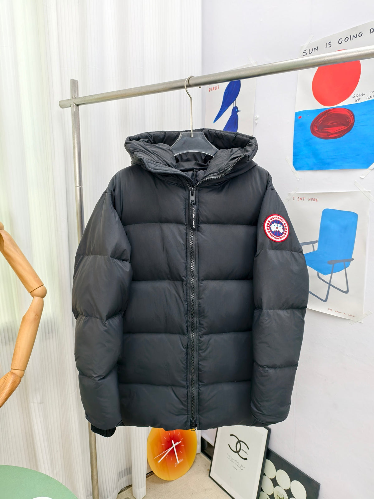 Canada Goose Hooded Puffer Jacket with Wide Quilting