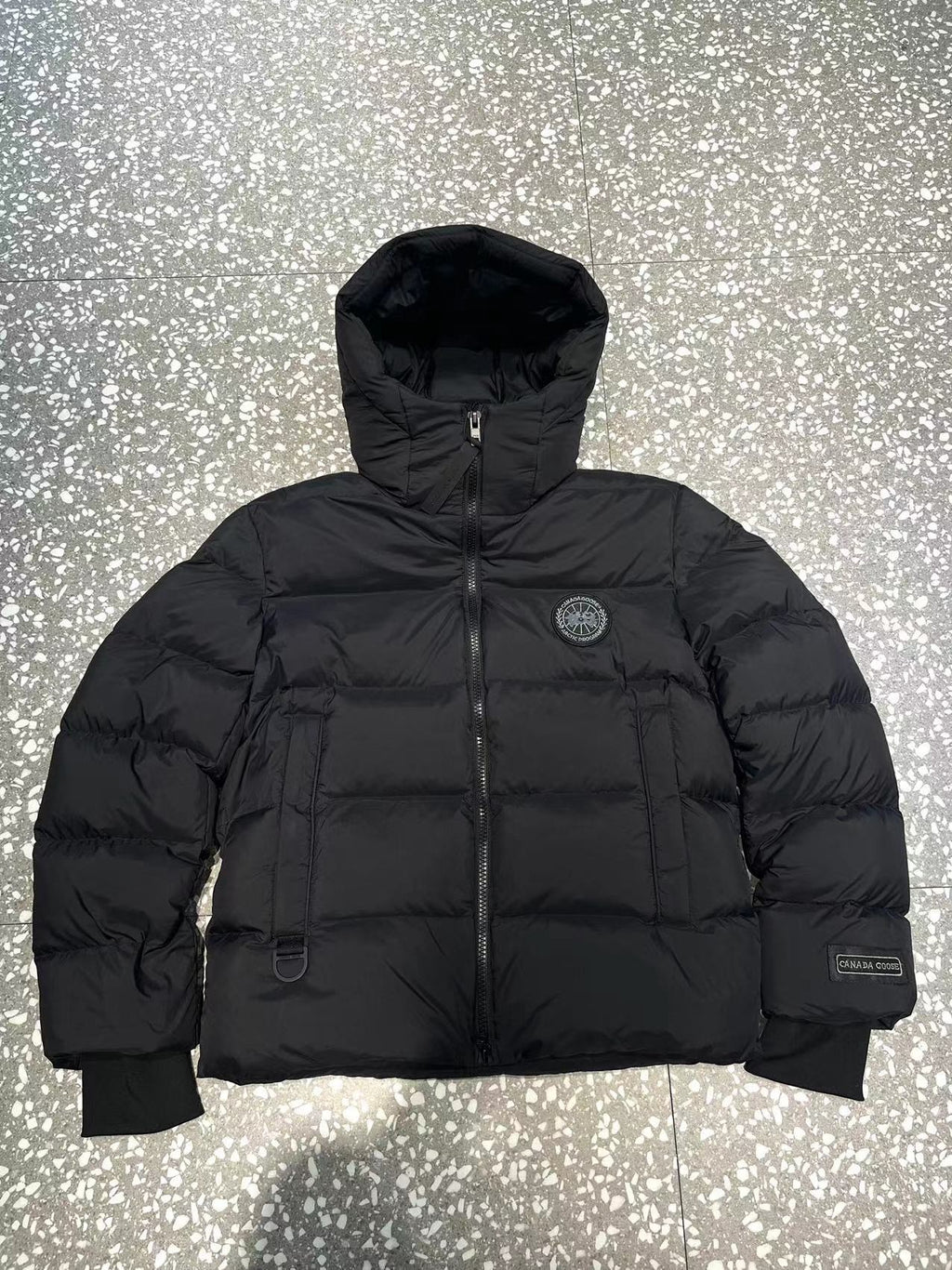 Canada Goose Charcoal Hooded Quilted Puffer Jacket