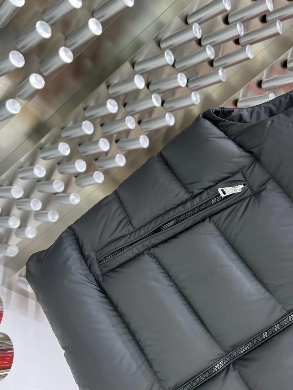 Moncler Charcoal Grey Logo-Trim Hooded Puffer Vest