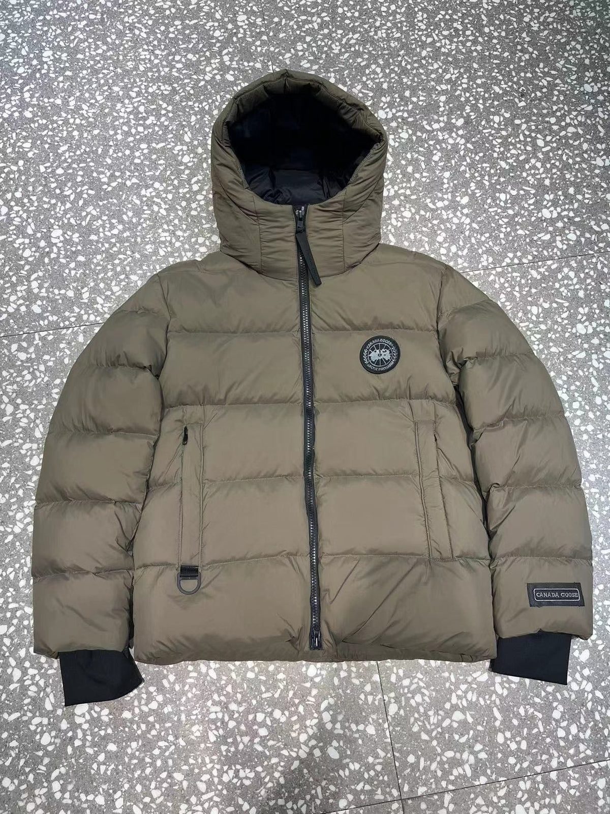 Canada Goose Khaki Hooded Quilted Puffer Jacket