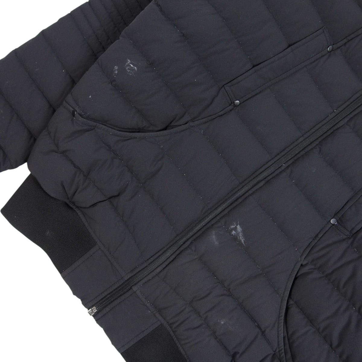 Dark Charcoal Quilted Zip-Up Bomber Jacket