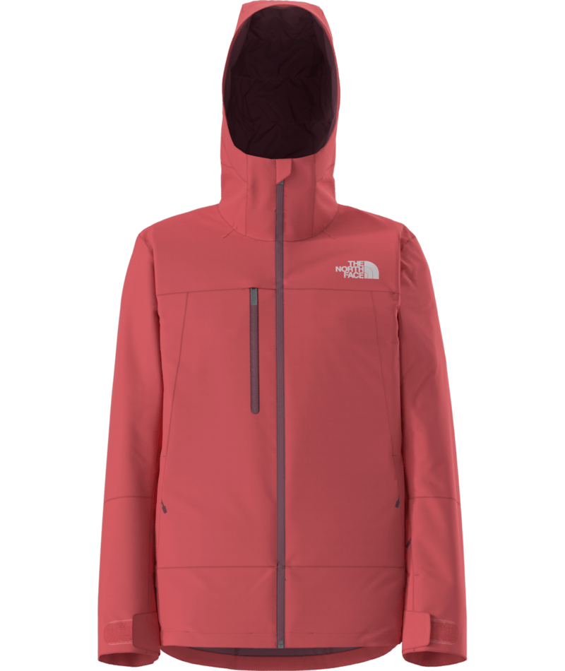 The North Face Coral Red Hooded Jacket with Chest Pocket