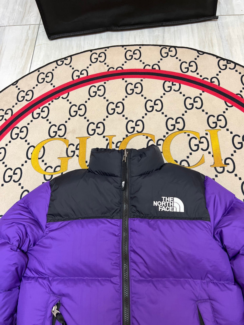 The North Face Purple & Black Colorblock Puffer Jacket
