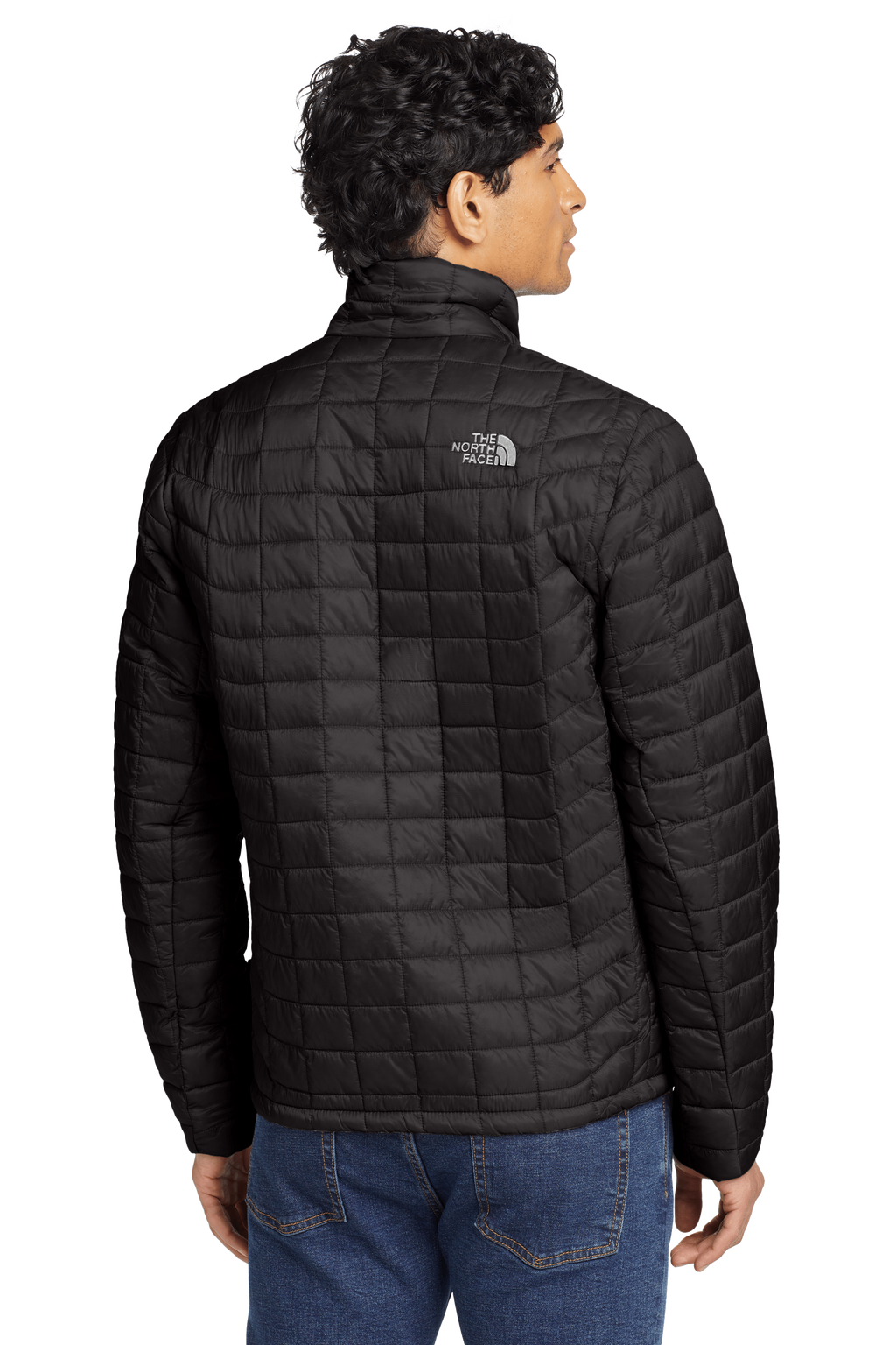 The North Face Black Grid-Quilted Stand-Collar Jacket