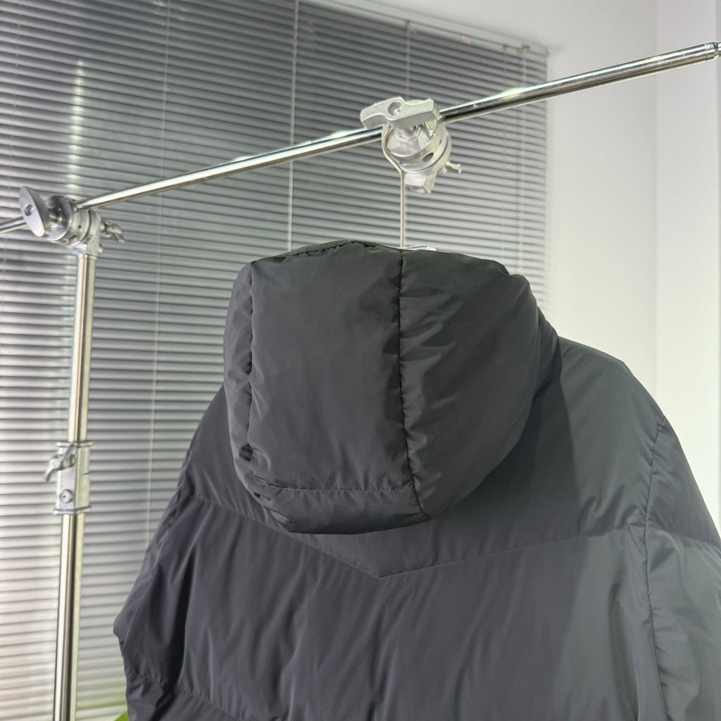 Moncler Black Hooded Puffer Jacket with Extended Cuffs