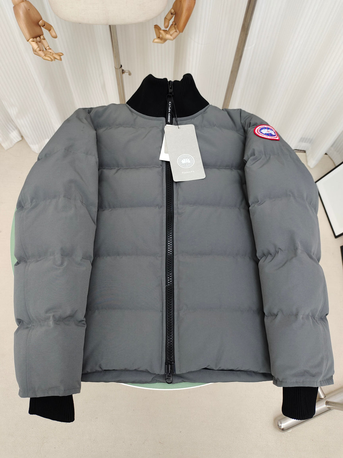 Canada Goose Grey Stand-Collar Puffer Jacket