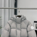 Canada Goose Light Grey Quilted Puffer Jacket with Detachable Hood