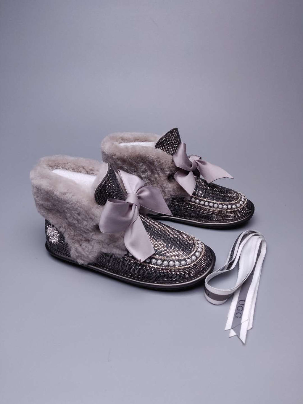 Daisy Crystal Ribbon Snow Boot — Mineral Grey | New Arrival | In Stock