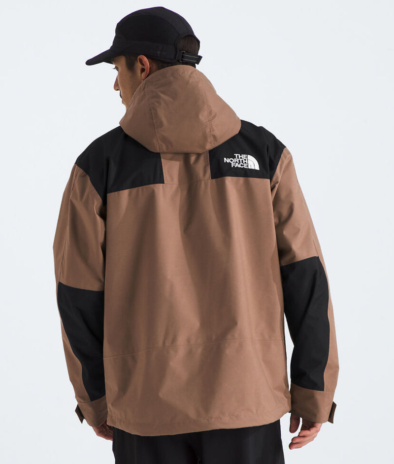 The North Face Brown and Black Color-Block Hooded Jacket