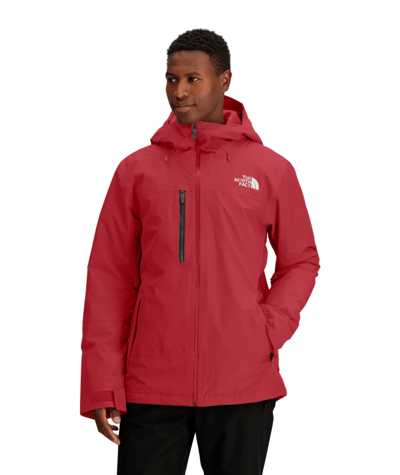 The North Face Coral Red Hooded Jacket with Chest Pocket