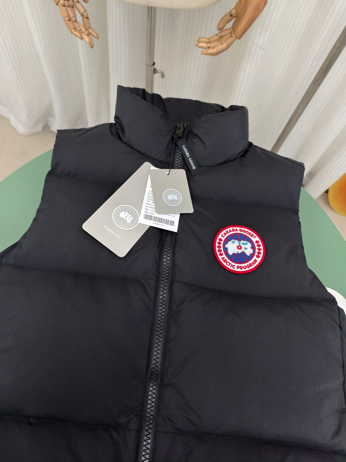 Canada Goose Black Quilted Puffer Vest with Stand Collar