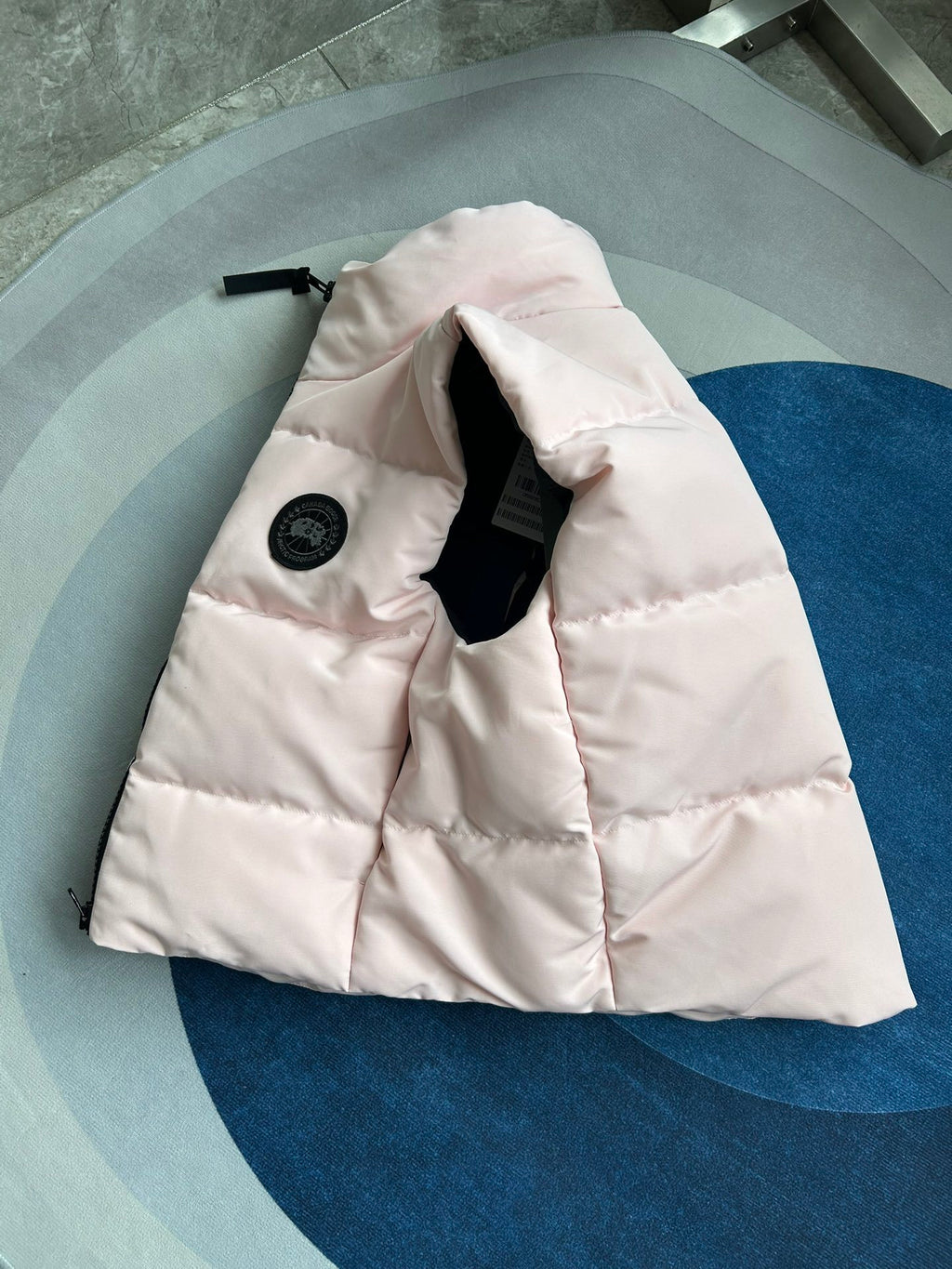 Canada Goose Blush Pink Black-Patch Stand-Collar Puffer Vest