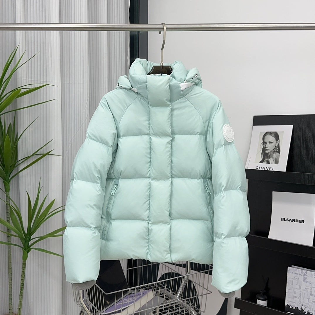 Canada Goose Mint Green Hooded Quilted Puffer Jacket