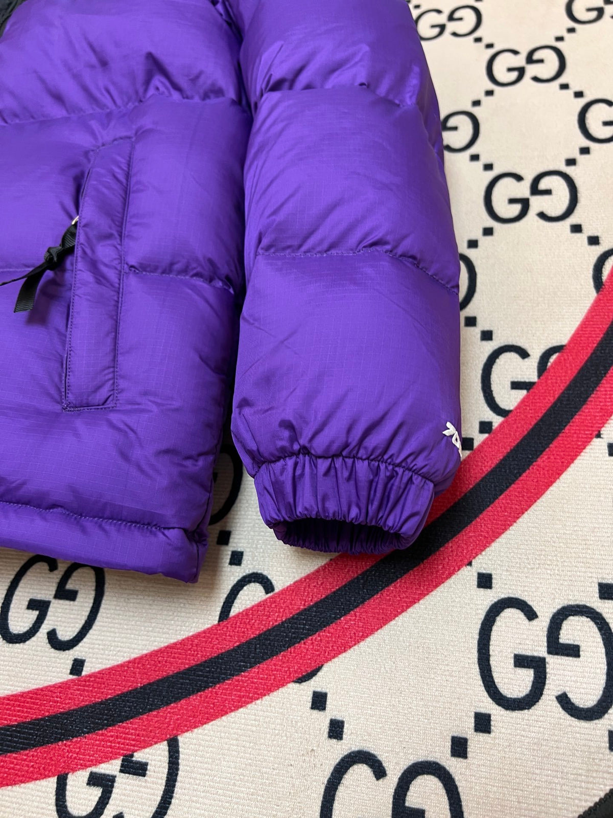 The North Face Purple & Black Colorblock Puffer Jacket