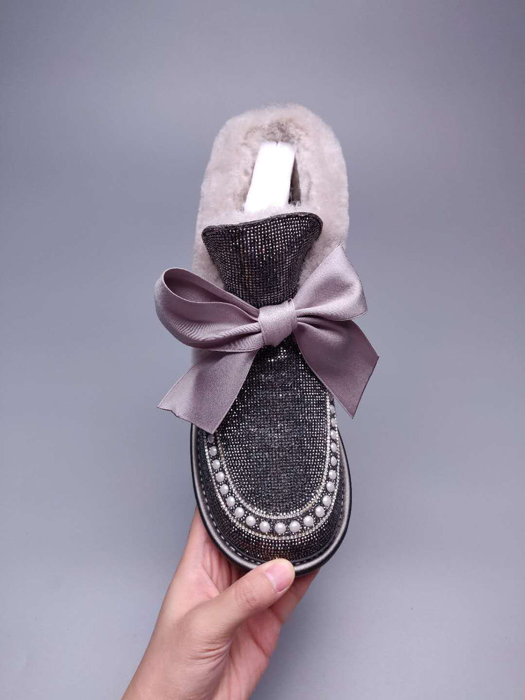 Daisy Crystal Ribbon Snow Boot — Mineral Grey | New Arrival | In Stock