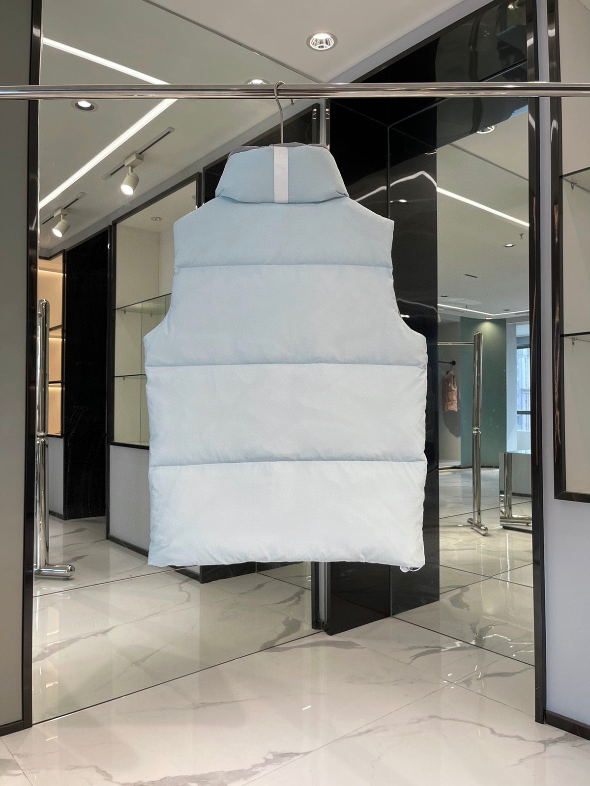 Canada Goose Ice Blue White-Logo Stand-Collar Puffer Vest
