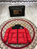 The North Face Red & Black Colorblock Puffer Jacket