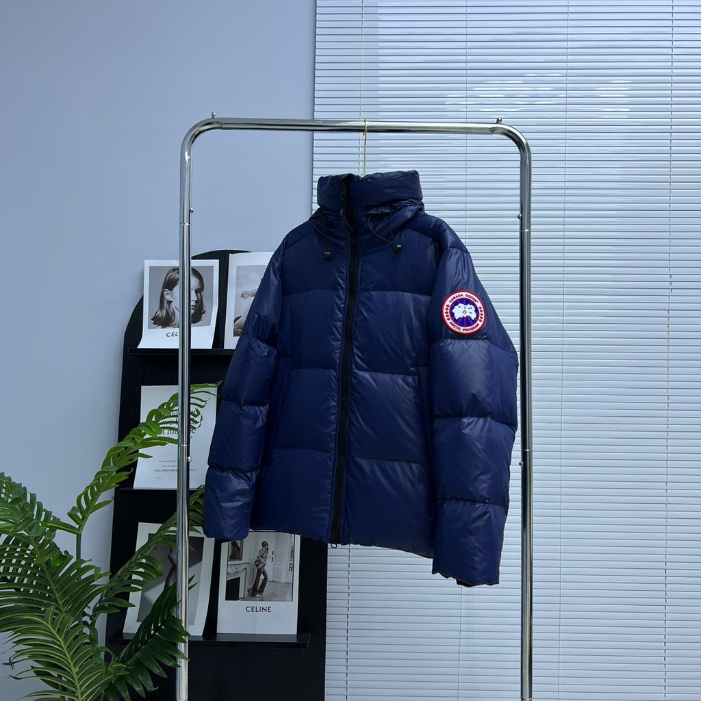 Canada Goose Navy Blue Hooded Puffer Jacket