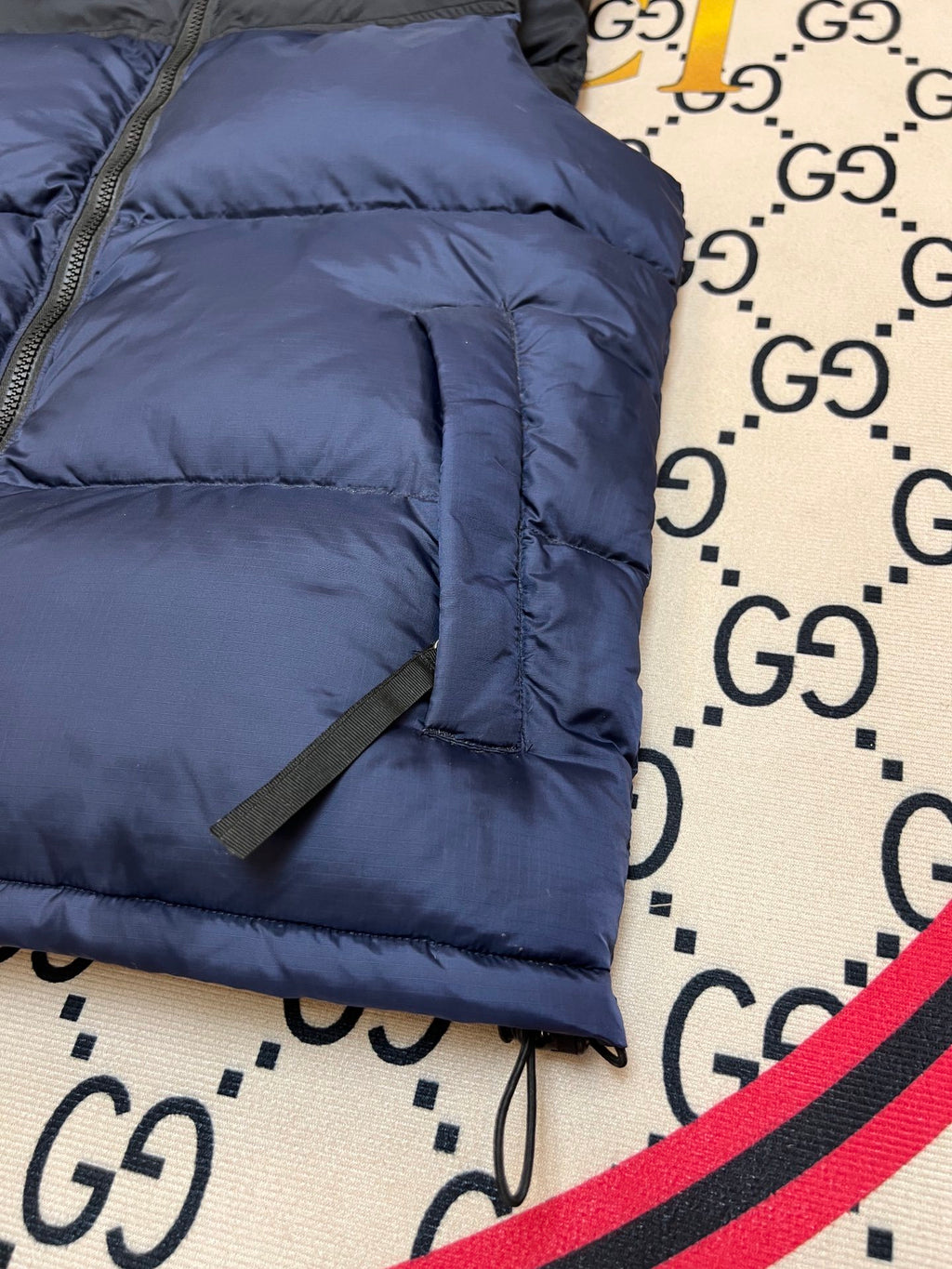 The North Face Navy Blue & Black Colorblock Puffer Vest