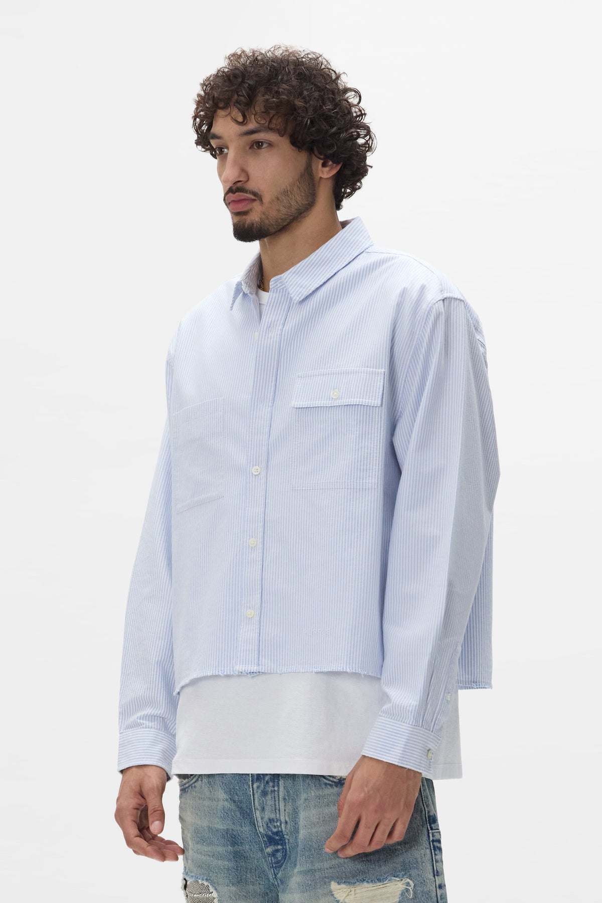 Cropped Poplin Shirt