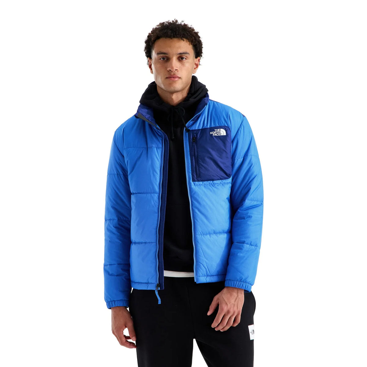 The North Face Blue and Navy Color-Block Puffer Jacket